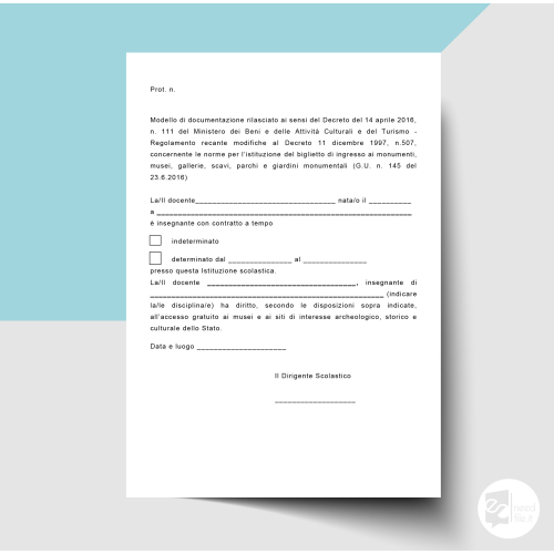 Ingresso gratuito docenti negli enti culturali