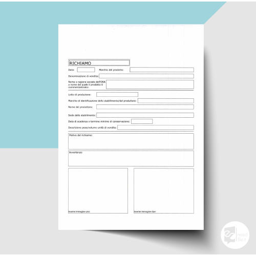 Scheda di richiamo alimentare