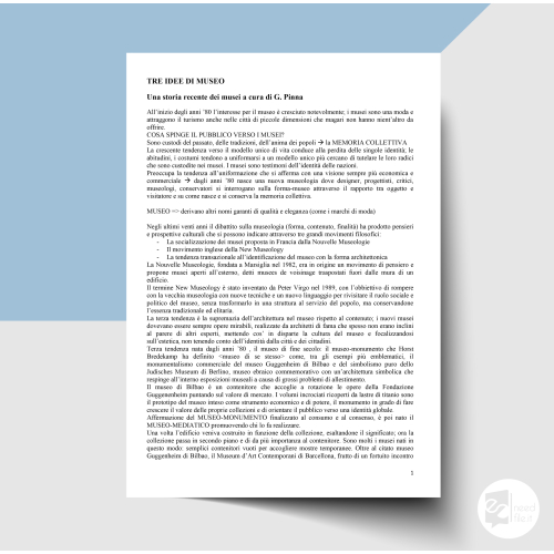 Tre idee di museo riassunto