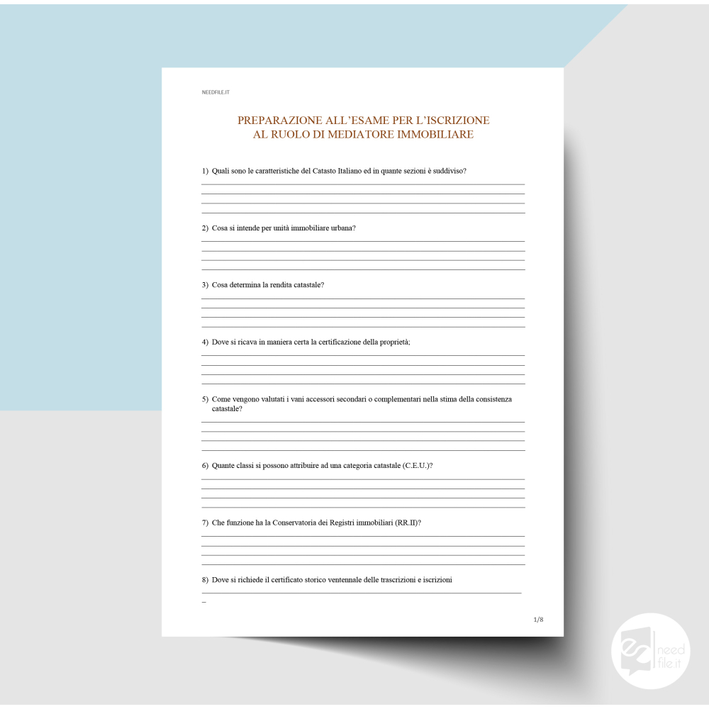 Preparazione mediatore immobiliare