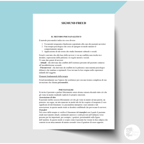 Sigmund Freud concetti sul metodo psicoanalitico