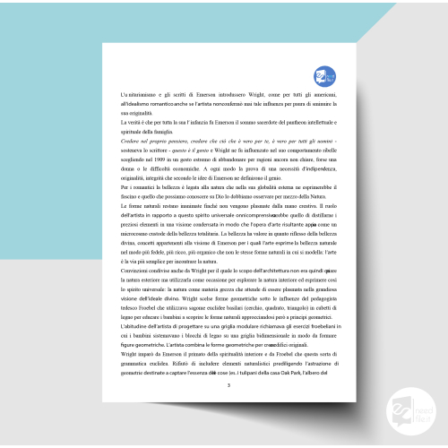 Tesina sull'architetto Frank Lloyd Wright