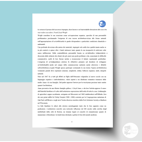 Tesina sull'architetto Frank Lloyd Wright