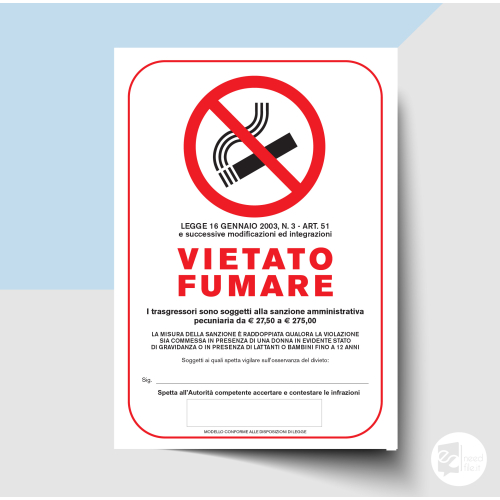 Cartello vietato fumare