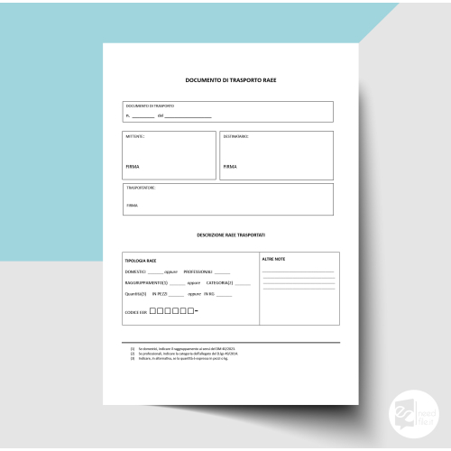 Documento di trasporto RAEE