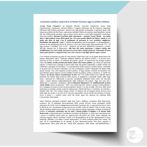 Il pensiero politico americano di Noam Chomsy