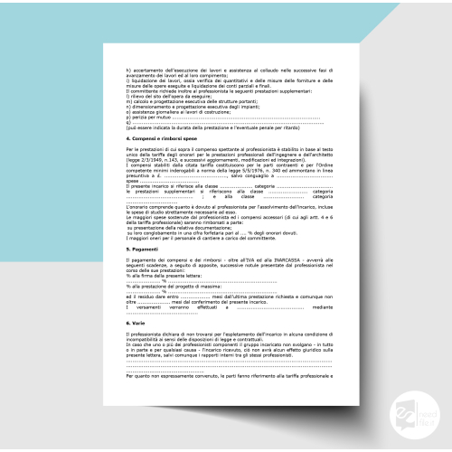 Lettera di incarico professionale