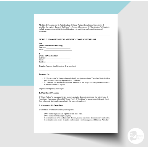 Consenso pubblicazione guest post