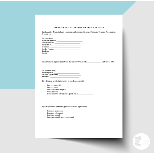 Autorizzazione pesca sportiva