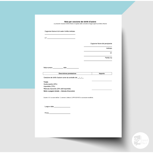 Cessione diritto d'autore