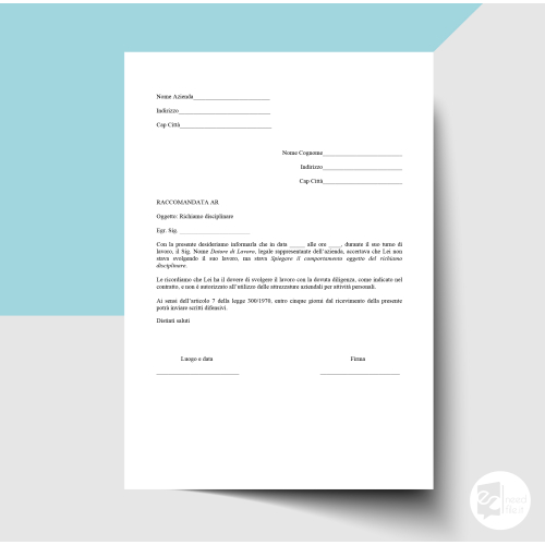 Lettera di contestazione